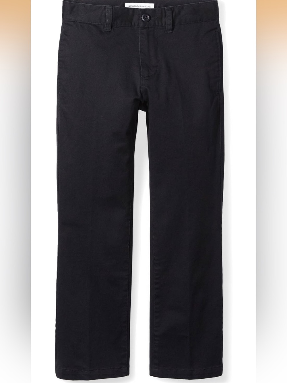 Amazon Essentials Boys Black Straight Fit School Uniform Pants Size 16 Plus NWT